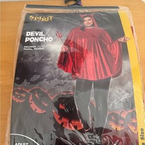 Spirit Devil Poncho Costume for  adults- Red plus size